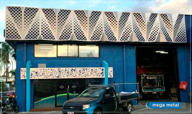 Fachadas em chapa metálica cortada a laser pela Mega Metal