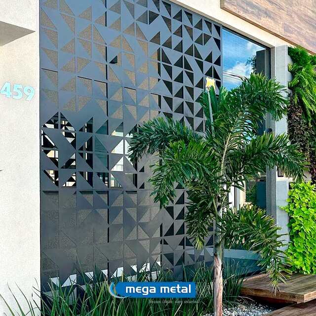 Fachadas em chapa metálica cortada a laser pela Mega Metal