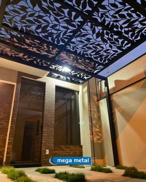 Pergolados em chapa metálica cortada a laser pela Mega Metal